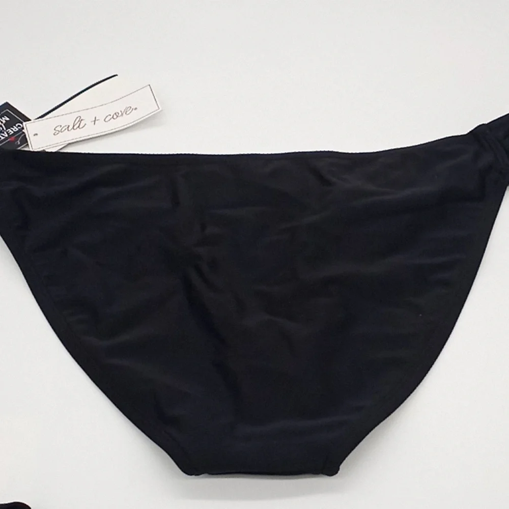 Salt + Cove Side Tab Hipster Bikini Bottom Black XL